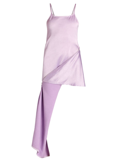 Jw Anderson Draped Zip Camisole Mini Dress In Lilac