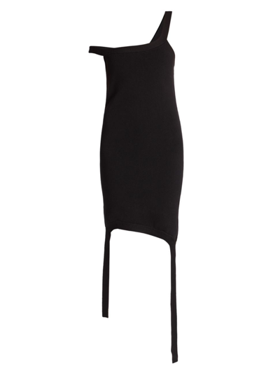 Jw Anderson Deconstructed One-shoulder Knit Dress In Black