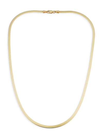 Oradina Women's 14k Yellow Solid Gold Park Avenue Bold Herringbone Necklace In Yellow Gold
