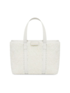 Balenciaga Women's Barbes Small East-west Shopper Bag In Shearling In White
