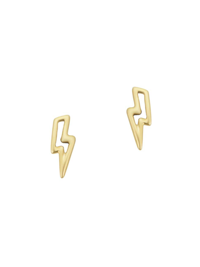 Oradina 14k Yellow Solid Gold Jupiter Studs In Yellow Gold