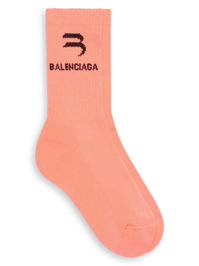 Balenciaga Women's Sporty B Tennis Socks In Rose Black