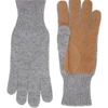 Brunello Cucinelli Leather-trim Cashmere Gloves In Light Grey
