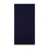 Brunello Cucinelli Ribbed Cashmere Scarf In Navy Blue 2