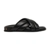 Anine Bing Lizzie Leather Cross-strap Slides In Black