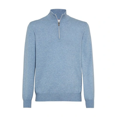Brunello Cucinelli Cashmere Sweater In Light Blue