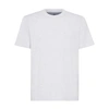 Brunello Cucinelli Cotton Jersey Slim Fit Crewneck T-shirt With "faux Layering" In Pearl Grey