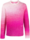 Erl Unisex Gradient Crew Neck Sweater Knit In Pink