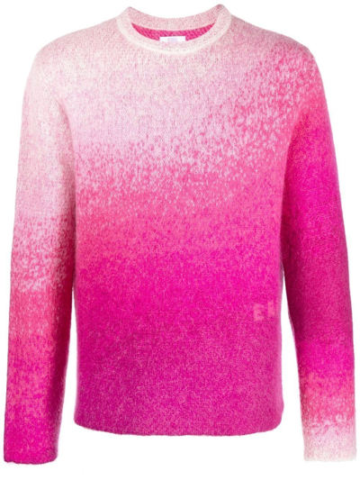 Erl Unisex Gradient Crew Neck Sweater Knit In Pink