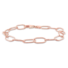 AMOUR AMOUR 6.5MM ROLO CHAIN LINK BRACELET IN ROSE PLATED STERLING SILVER