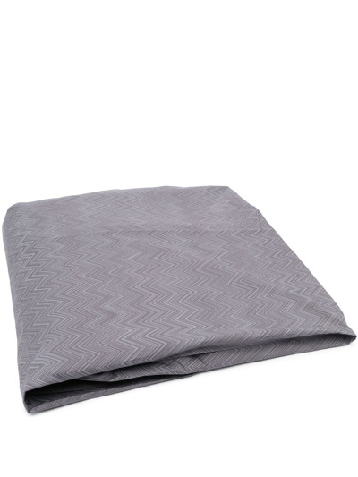 Missoni Stripe-pattern Bed Sheet In Grey