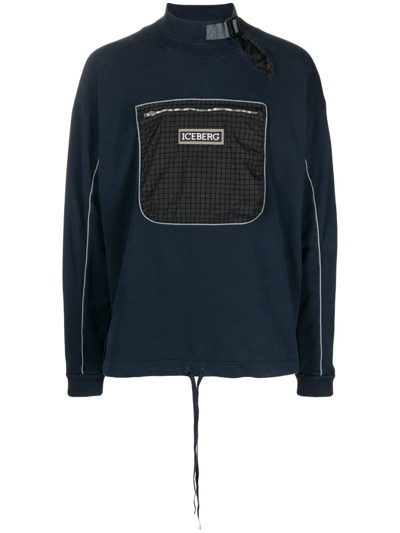 Iceberg Logo-patch Detail Sweatshirt In Blue