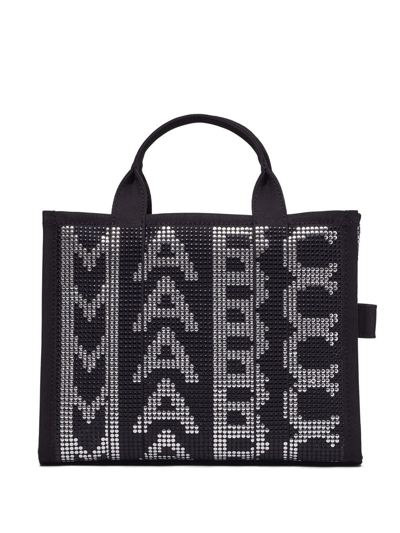 Marc Jacobs The Studded Monogram Tote Bag In Black
