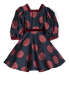 La Stupenderia Polka-dot Puff-sleeve Dress In Blue