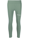 Palm Angels Logo-print Leggings In Green