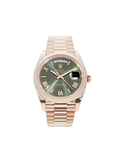 Pre-owned Rolex 2017  Day-date 40mm In Green
