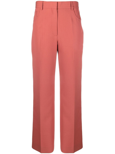 Victoria Beckham High-waisted Straight Trousers In Pink
