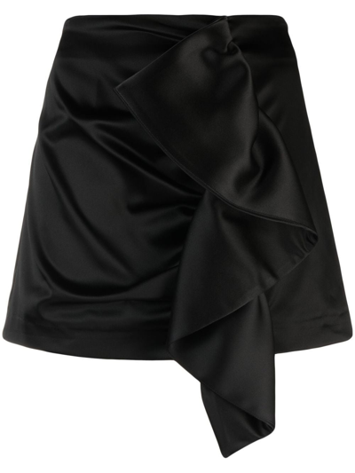 P.a.r.o.s.h Ruffled Gathered Miniskirt In Black