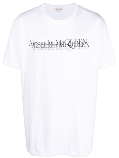 Alexander Mcqueen Mcqueen Logo Stamp T-shirt In White