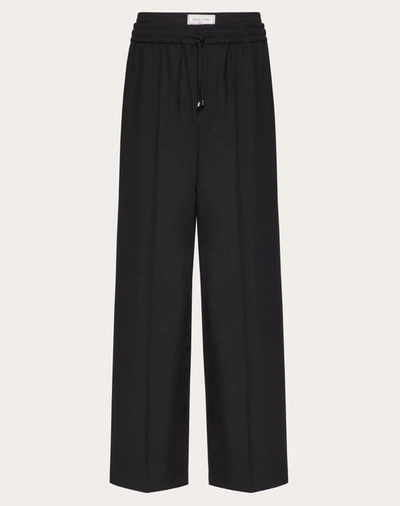 Valentino Light Wool Trousers In Black