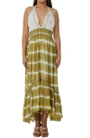Ranee's Embellished Halter Maxi Dress In Green
