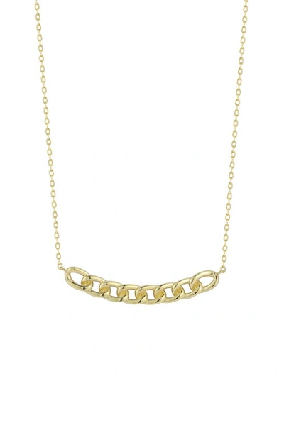 Ember Fine Jewelry 14k Gold Curb Chain Bar Pendant Necklace