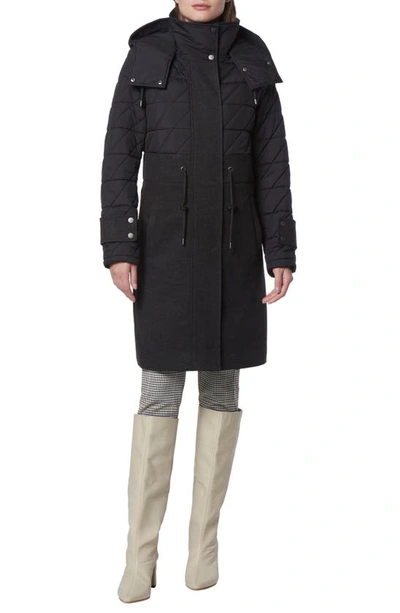 Andrew Marc Synclaire Quilted Coat In Black
