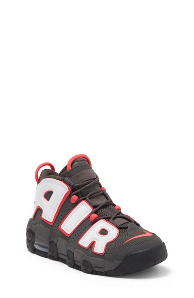 Nike Kids' Air More Uptempo Sneakers In Medium Ash/ White/ Black