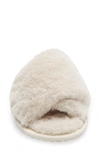 Sorel Go Mail Run Faux Fur Slide Slipper In Natural Sea Salt