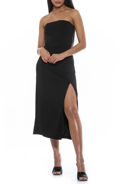 Alexia Admor Ellie Strapless Midi Length Dress In Black