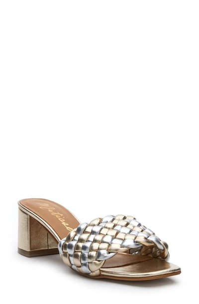Matisse Gigi Block Sandal Heels In Gold Silver