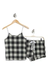 Calvin Klein Logo Camisole & Shorts Pajama 2-piece Set In 5le Buffalo Che