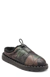 Karl Lagerfeld Paris Faux Fur Lined Quilted Nylon Camo Slipper In Camo