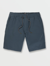 Volcom Frickin Elastic Waist Shorts In Blue