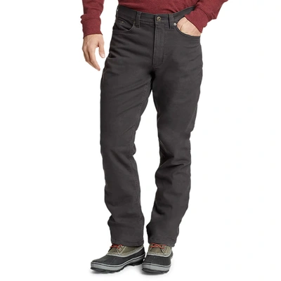 Eddie Bauer Men's Fleece-lined Flex Mountain Jeans In Grey