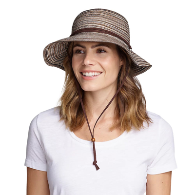 Eddie Bauer Women's Packable Straw Hat - Wide Brim In Brown