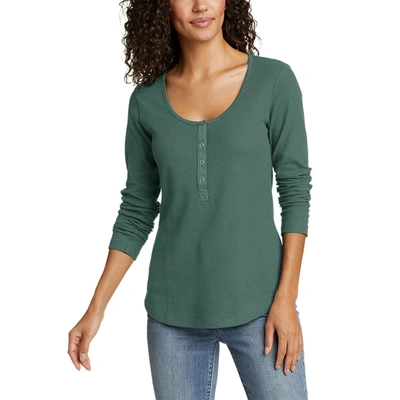 Eddie Bauer Women's Thermal Snap Henley In Blue