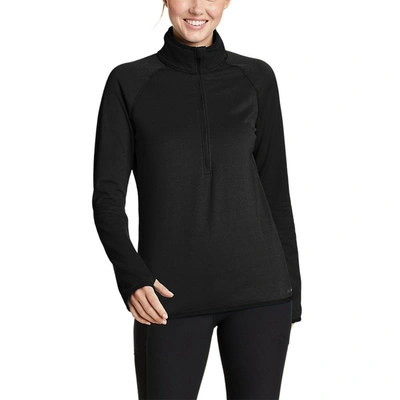 Eddie Bauer Women's Activator Grid Fleece Half-zip In Black