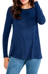 Nic + Zoe Sweet Dreams Knit Top In Dark Indigo