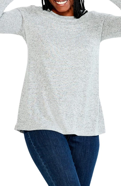 Nic + Zoe Sweet Dreams Knit Top In Grey Mix