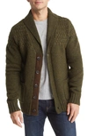 Schott Wool Blend Cardigan Sweater In Moss