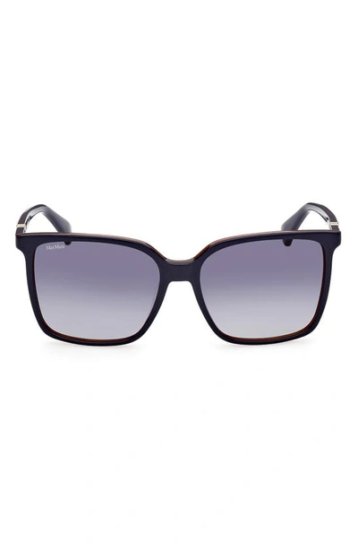 Max Mara 57mm Gradient Square Sunglasses In Blue/ Other / Gradient Blue