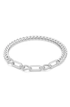 Swarovski Women's Dextera Rhodium-plated & Crystal Mixed Link Necklace In Silver