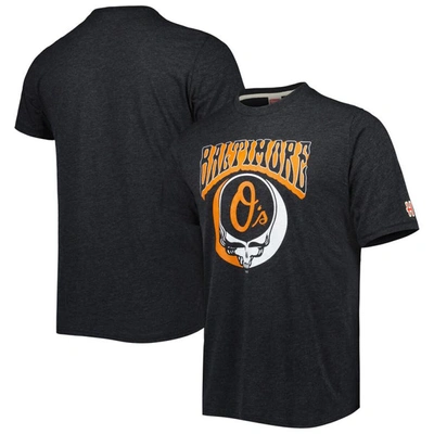 Homage Charcoal Baltimore Orioles Grateful Dead Tri-blend T-shirt