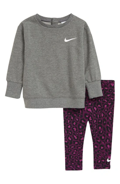 Nike Crew And Leopard Leggings Set Baby (12-24m) Set In Purple
