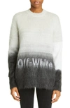 Off-white Mohair Helvetica Logo Wool Blend Sweater In Black,white