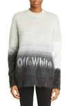 Off-white Mohair Helvetica Logo Wool Blend Sweater In Black White