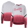 Colosseum Gray Alabama Crimson Tide Cue Cards Dip-dye Raglan Pullover Sweatshirt In Gray