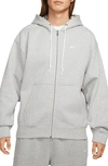Nike Solo Swoosh Full Zip Hoodie In Grey