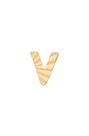 Made By Mary Initial Single Stud Earring In Gold - V